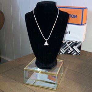 Elegant Sterling Silver Celtic Pendant with silver toned Necklace